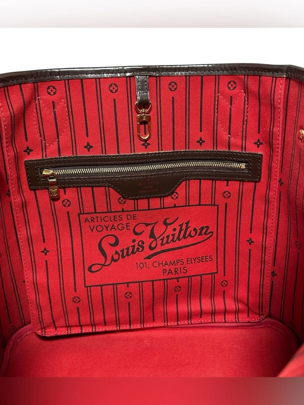 Louis Vuitton Damier Ebene Neverfull MM Tote Bag